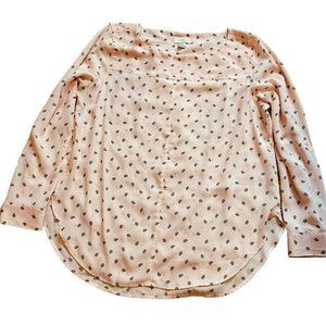 Loft Outlet Paisley Roll Tab Sleeve Option Blouse - Blush - L